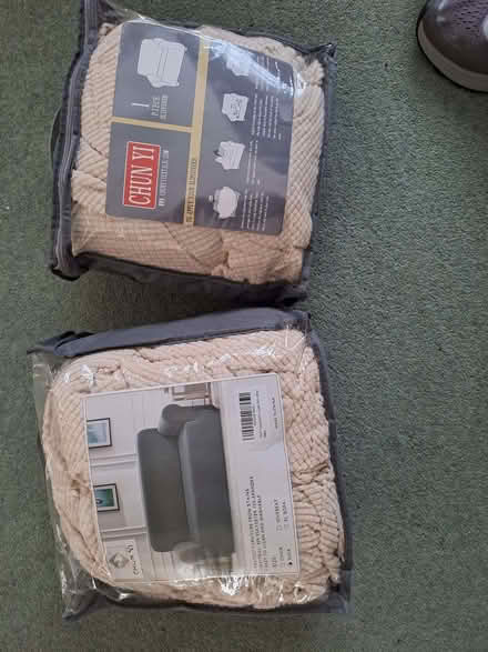 Photo of free Stretchy sofa and chair covers, light beige (Allerton BD15) #1