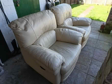 Photo of free Leather sofa and 2 leather recliners (Whitchurch SY13) #1