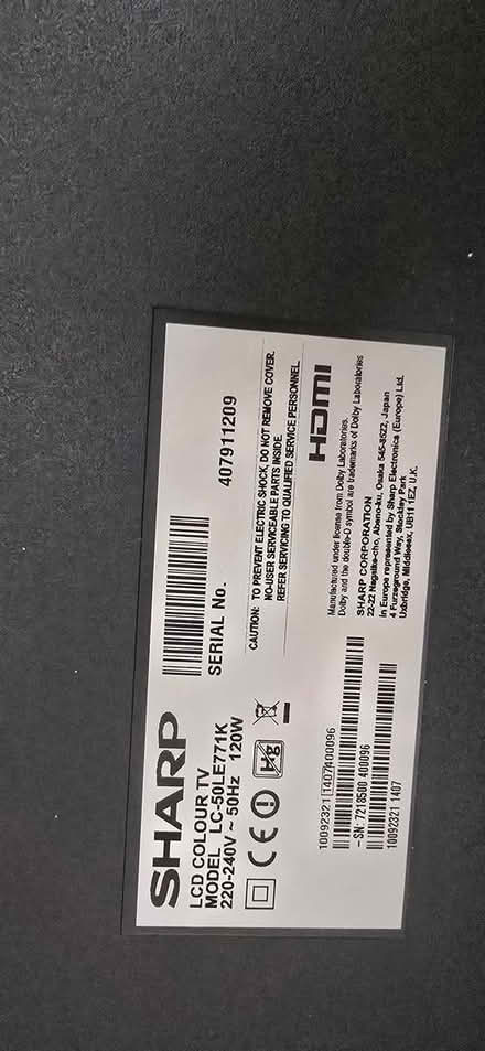 Photo of free 50 Inch lcd TV broken backlight (Sutton SM1) #2