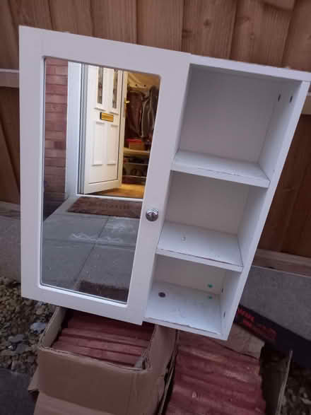 Photo of free Bathroom cabinet with mirror (Barnard's Green WR14) #1