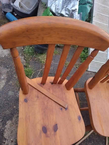 Photo of free One pine chair needing repair (Lower Earley RG6) #1