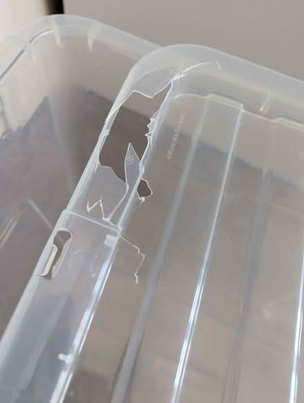 Photo of free Crystal Storage Box 80L. Edge of lid broken (St Stephens AL1) #2