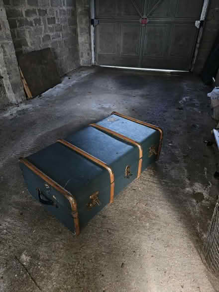 Photo of free Blue wooden bands steamer trunk (GL4) #2