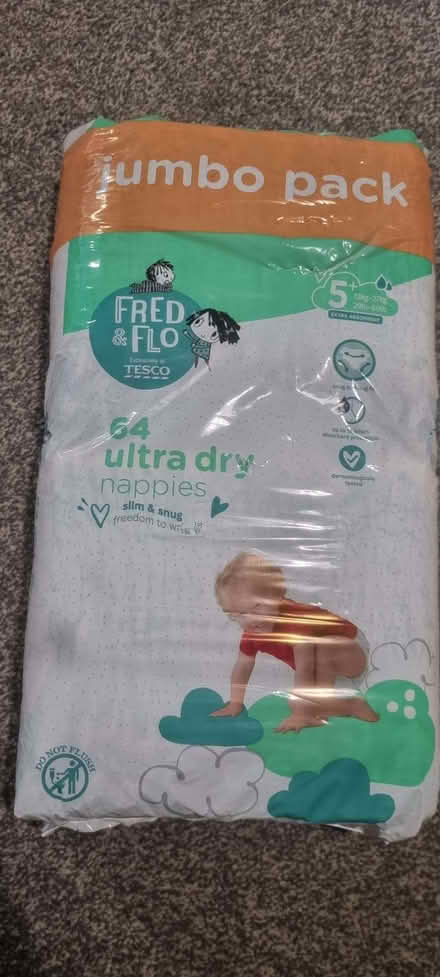 Photo of free Jumbo Nappies 5+ 63 (Sporle PE32) #1