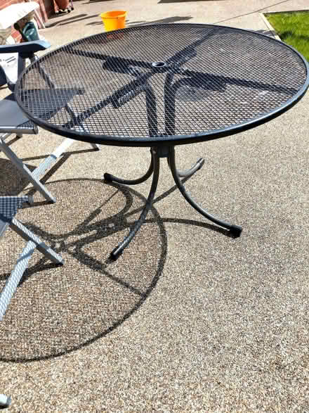 Photo of free Black Metal Patio / Garden Table (Marshall's Cross WA9) #2
