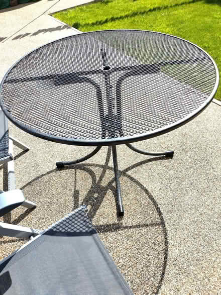 Photo of free Black Metal Patio / Garden Table (Marshall's Cross WA9) #3