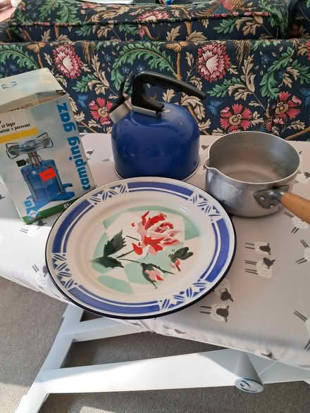 Photo of free Camping stove, kettle, plate, pan (Grandborough, cv23 8dn) #1