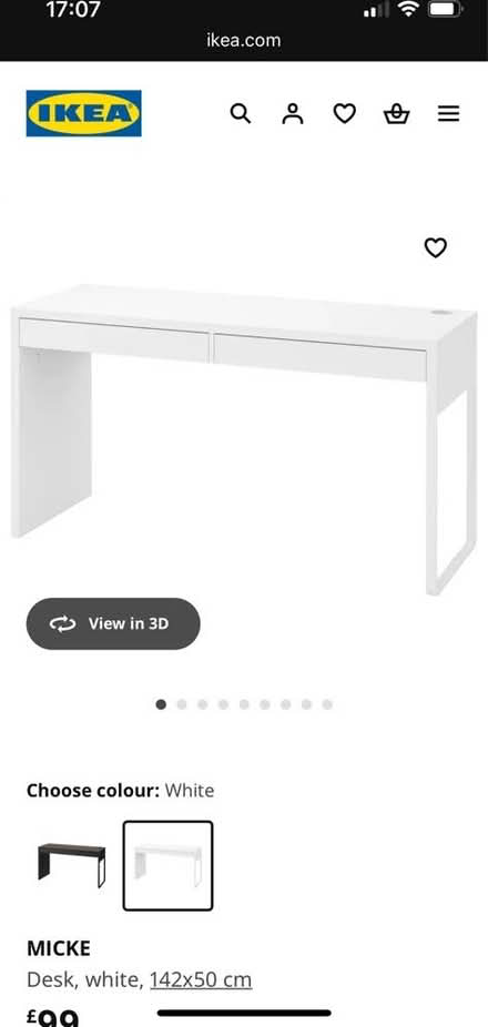 Photo of free Desk, white (Shenley WD7) #2