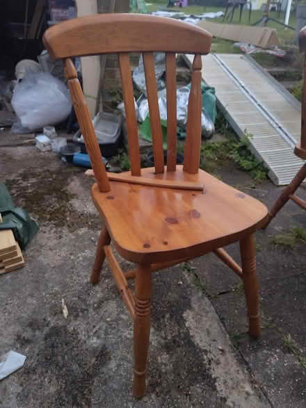 Photo of free One pine chair needing repair (Lower Earley RG6) #2
