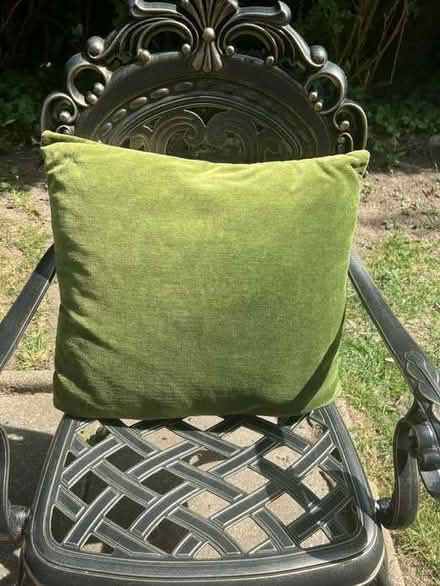 Photo of free 2 Green velvet cushions (Surbiton KT6) #2