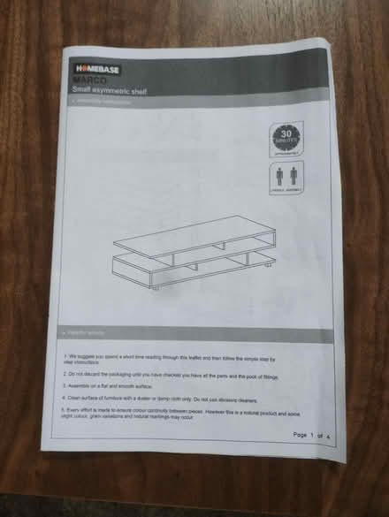 Photo of free Coffee table (Orwell SG8) #2