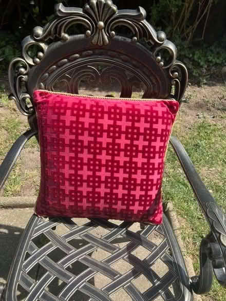 Photo of free 2 Red velvet cushions (Surbiton KT6) #3