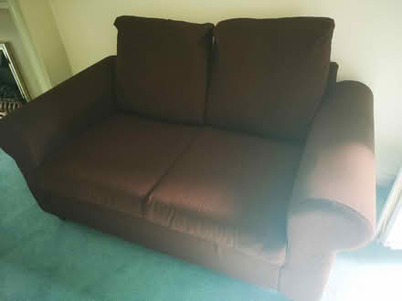 Photo of free Brown material 2-seater sofa (Shirley, SO15) #3