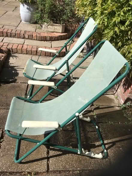 Photo of free 2 sturdy garden chairs - 3 position reclining (Alderley Edge SK9) #1