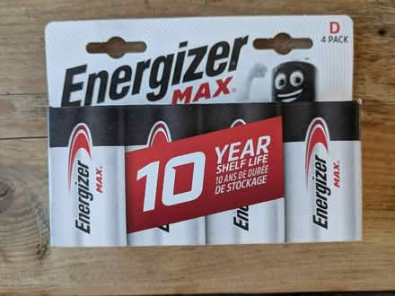 Photo of free 4 x (new) "D" Energizer Max alkaline batteries (Brockley SE14) #1