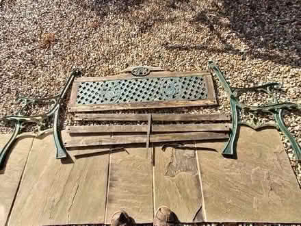 Photo of free old garden bench seat (Halstead TN14) #1