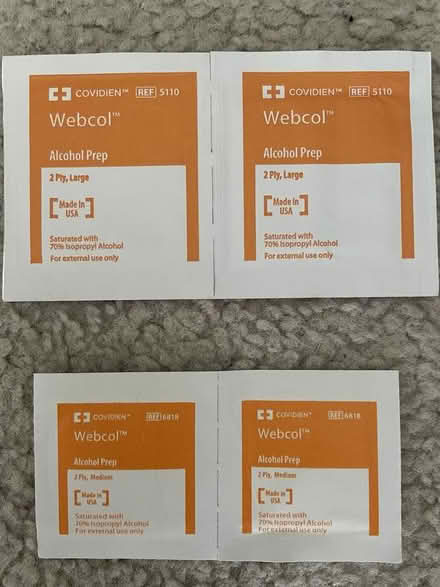 Photo of free Covidien Webcol Alcohol Prep Pads (West Plano) #3