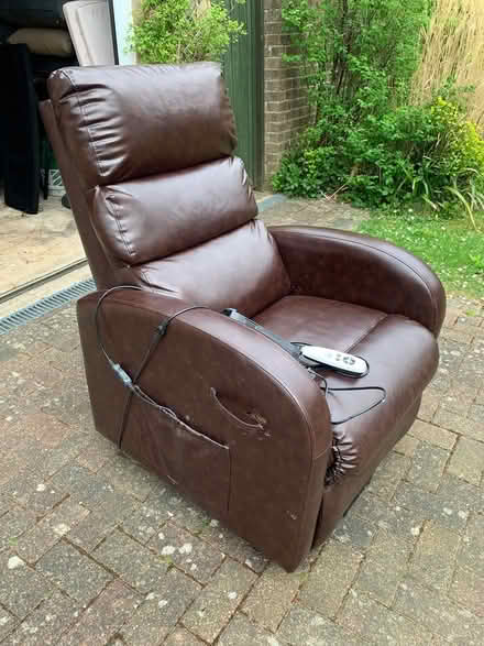 Photo of free Leather “stand you up” chair (Bedford) #1