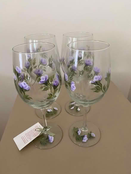 Photo of free 4 hand painted wine glasses (Newark DE) #1