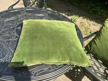 Photo of free 2 Green velvet cushions (Surbiton KT6) #4