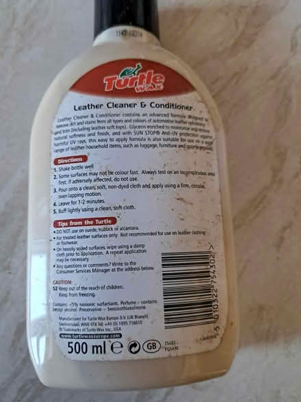 Photo of free Turtle leather cleaner (Bexhill-on-Sea) #2