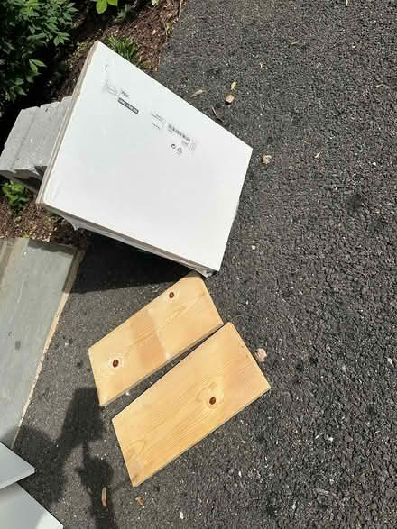 Photo of free wood shelves and cinder blocks (6501 Fallwind Lane Bethesda) #2