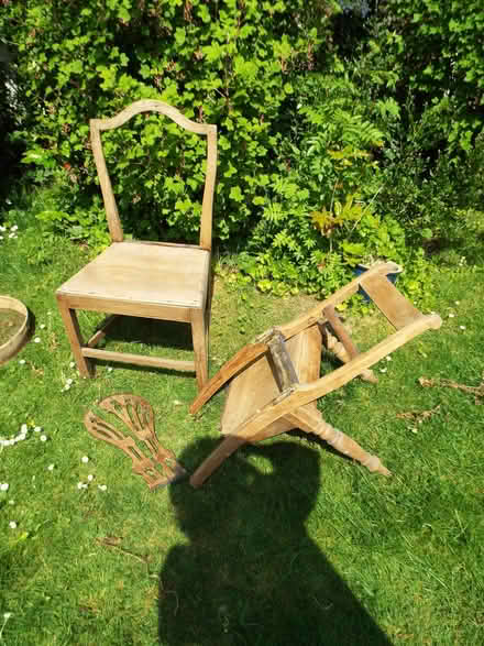 Photo of free 2 x antique solid oak chairs for restoration or woodwork (Bingham NG13) #1