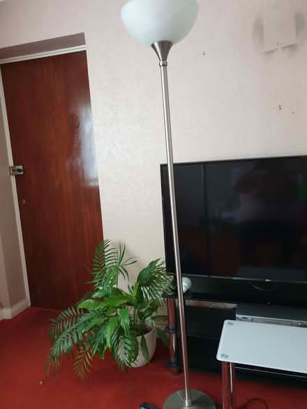 Photo of free Chrome and white glass lamp . (Bexleyheath DA7) #2