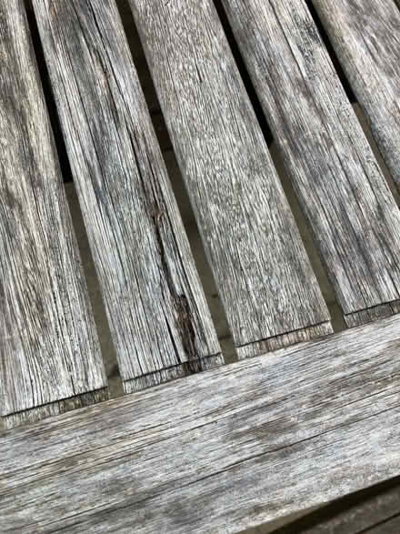 Photo of free Outdoor table (5 foot long) and 5 chairs, old! (Neath Hill MK14) #3