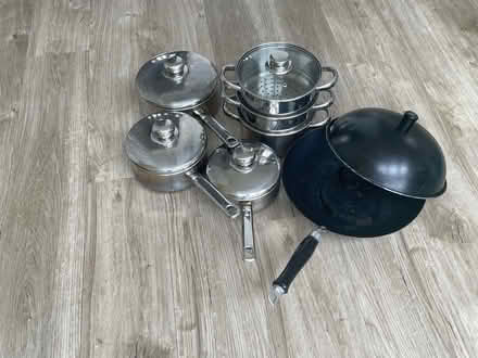 Photo of free Saucepans, steamer and wok (Austrey) #1