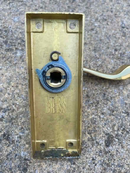 Photo of free 8 Brass/gold door handles (PE3 Bretton) #2