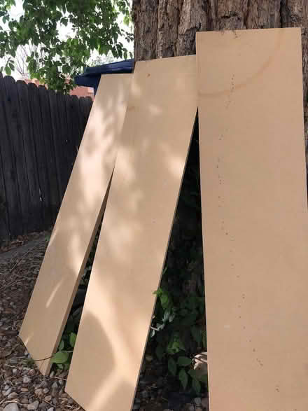 Photo of free 3 pressed wood shelves (UNM area) #1