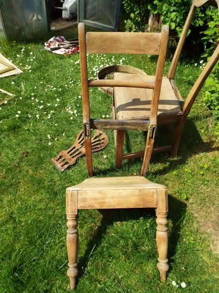 Photo of free 2 x antique solid oak chairs for restoration or woodwork (Bingham NG13) #2