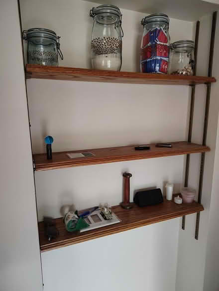 Photo of free Wood shelves & track hardware (Basking Ridge) #1