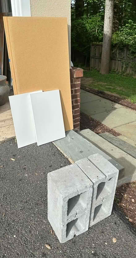 Photo of free wood shelves and cinder blocks (6501 Fallwind Lane Bethesda) #1