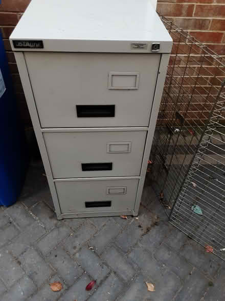 Photo of free 3 drawer metal filing cabinet +keys (Allestree DE22) #1