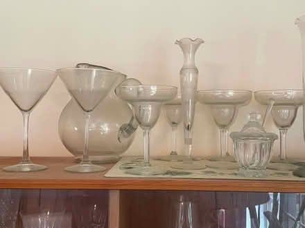 Photo of free Glassware, lamp, table, chairs (Ijamsville or Bowie MD) #1