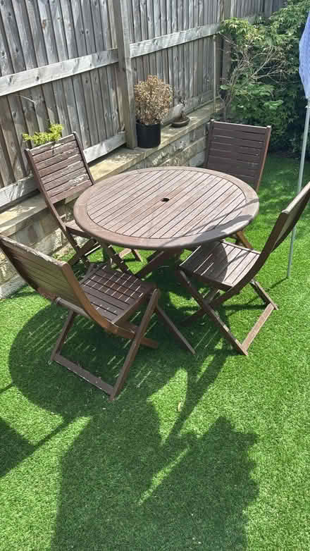 Photo of free Hardwood garden table and chairs (HG3) #1