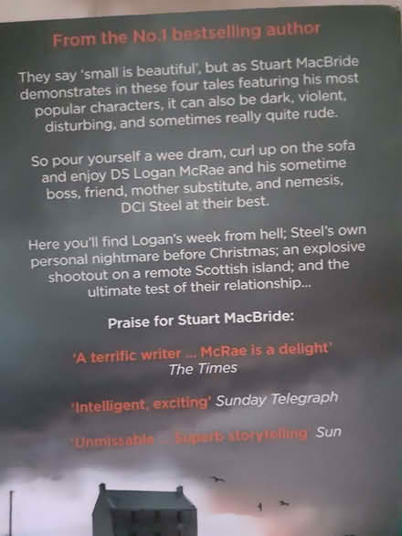 Photo of free 3 Stuart Macbride books (Surrey Heath GU15) #3