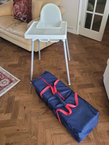 Photo of free Travel Cot and High Chair (Roundbush Green CM6) #1