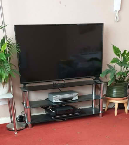 Photo of free Black glass tv stand (Bexleyheath DA7) #1