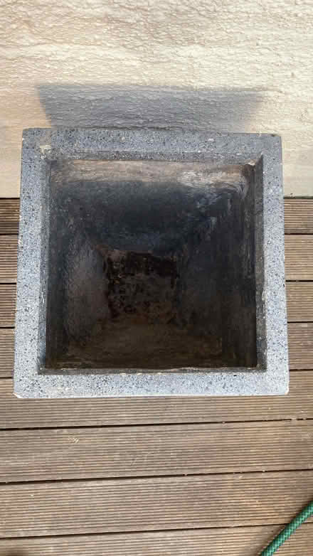 Photo of free Concrete dark grey planter 41 high by 26 square (Southfields SW18) #1