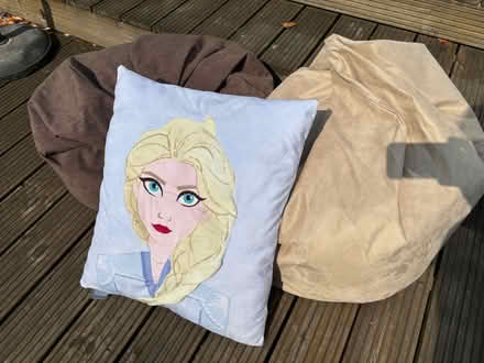 Photo of free Two new kids beanbags and a large Elsa cushion! (Elmers End BR3) #1