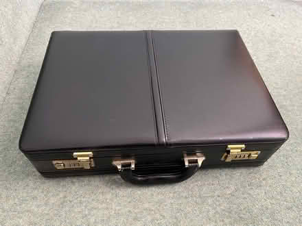 Photo of free Black leather briefcase (Shefford) #2