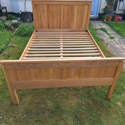 Photo of free Solid oak double bed frame (Wirksworth DE4) #1