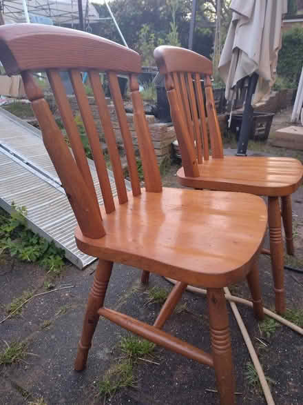 Photo of free Two sturdy pine chairs (Lower Earley RG6) #2