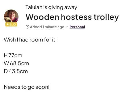 Photo of free Hostess Trolley (Queen's Park BN2) #4