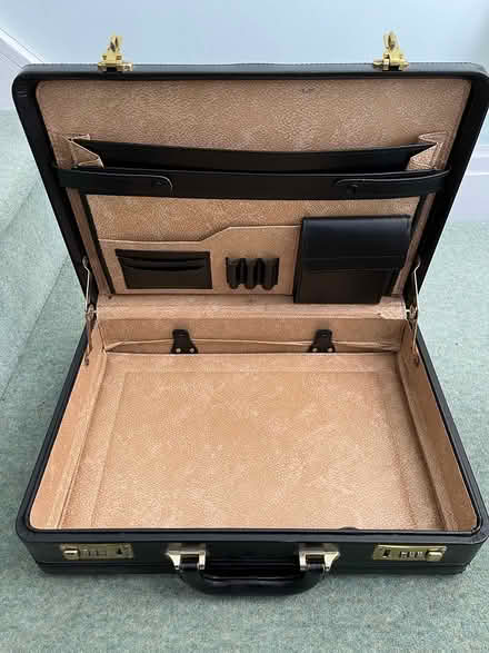 Photo of free Black leather briefcase (Shefford) #1