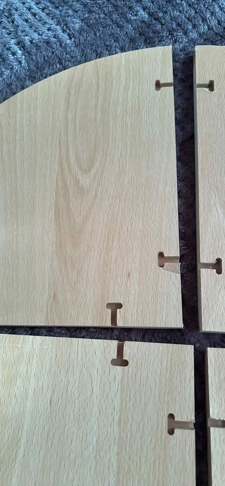 Photo of free Wooden corner shelves (Hitchin Ninesprings area) #1