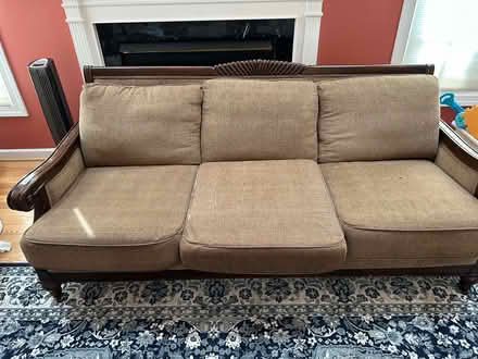 Photo of free Wood frame sofa set (Olney) #2